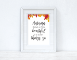 Autumn Shows Us How Leaf Border Autumn Seasonal Wall Home Decor Print