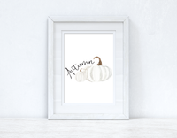 Autumn White Pumpkins Autumn 2021 Seasonal Wall Home Decor Print