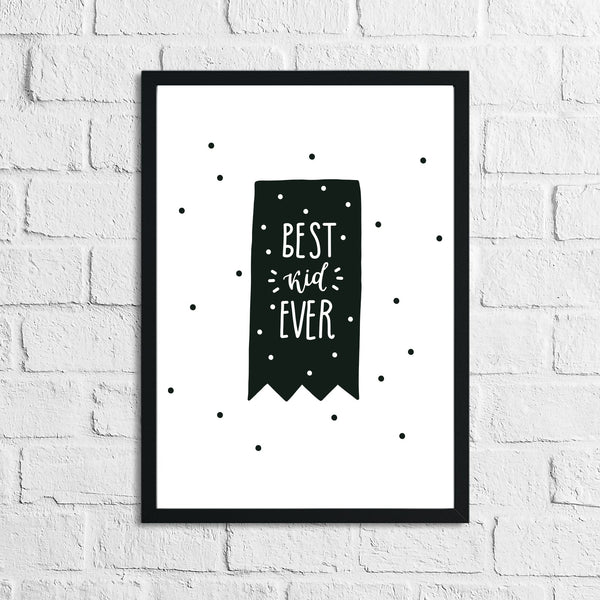 Scandinavian Best Kid Ever Flag Children's Nursery Bedroom Wall Decor Print