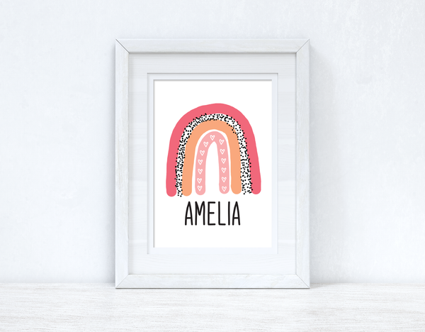 Bright Pinks Rainbow Name Boho Children's Room Wall Bedroom Decor Print