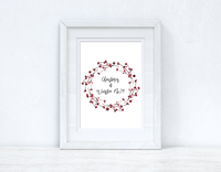 Custom Wording Christmas At Berry Wreath Christmas Seasonal Wall Home Decor Print