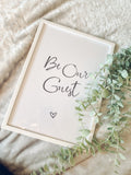 Be Our Guest Love Heart Bedroom Guest Room Wall Decor Print