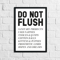 Do Not Flush Humorous Bathroom Wall Decor Print