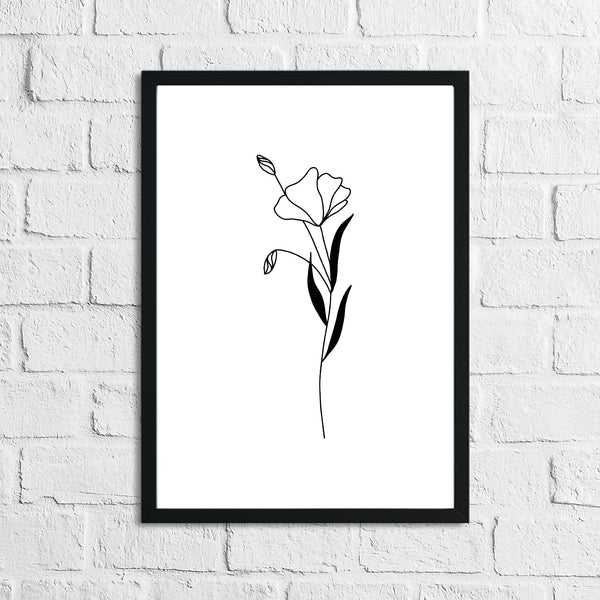 Flower 10 Simple Line Work Bedroom Home Wall Decor Print