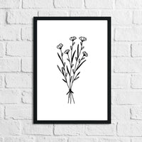 Flower 6 Simple Line Work Bedroom Home Wall Decor Print