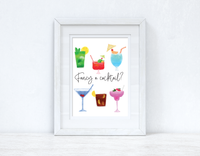 Fancy A Cocktail? Summer Seasonal Alcohol Wall Home Decor Print