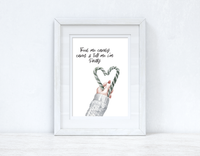 Feed Me Candy Canes Christmas Seasonal Wall Home Decor Print