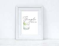 Gingle All The Way Christmas Seasonal Wall Home Decor Print