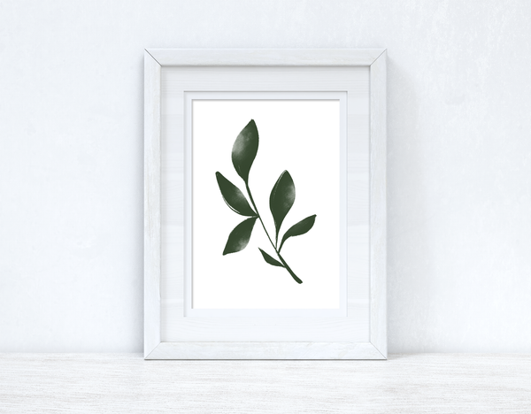 Green Watercolour Leaf 3 Bedroom Home Wall Decor Print