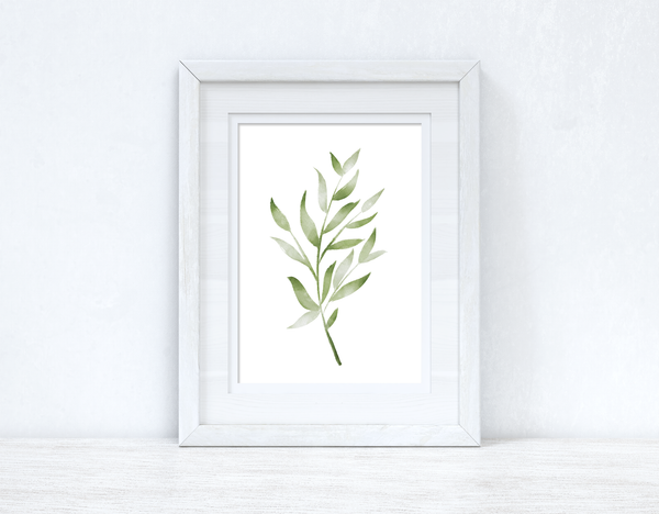 Greens Watercolour Leaves 3 Bedroom Home Wall Decor Print