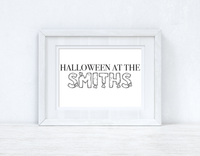 Halloween At The (Surname) Autumn Seasonal Wall Home Decor Print