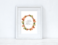 Hello Autumn Leaf Wreath Autumn Seasonal Wall Home Decor Print