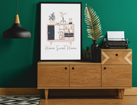 Home Sweet Home Boho Hippie Simple Home Wall Decor Print