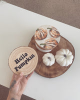 Custom Wording Autumn Seasonal Assorted Designs Wooden Log Disc