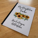 Binded Cute Sunflower Weight Loss & Diet Tracker Journal A4 Diary - Up To 1 Year Measurements Goals Weigh Ins + Lots MORE!