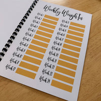 Binded Cute Sunflower Weight Loss & Diet Tracker Journal A4 Diary - Up To 1 Year Measurements Goals Weigh Ins + Lots MORE!