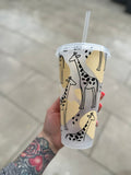 Giraffe Tumbler Venti Cold Cup 24oz - With Straw