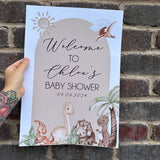 Boho Dinosaur Any Colour Wording Boho Dinosaur Baby Shower Baby Sprinkle Dino Party Birthday Decor Print