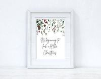 It's Beginning To Look A Lot Like Christmas Border Seasonal Wall Home Decor Print