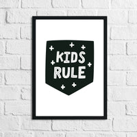 Scandinavian Kid's Rule Children's Nursery Bedroom Wall Decor Print