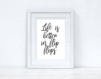 Life Is Better In Flip Flops Summer Seasonal Wall Home Decor Print