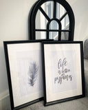 Feather Black Elegant Bedroom Simple Decor Print