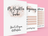 Binded Rose Gold Pink Pretty Weight Loss & Diet Tracker Journal A4 Diary - Up To 1 Year Measurements Goals Weigh Ins + Lots MORE!