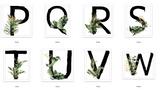 Watercolour Jungle Black Green Golds Personalised Alphabet Letter Bedroom Home Wall Decor Print