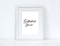 Summer Lovin Black Brush Summer Seasonal Wall Home Decor Print