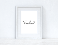 Teulu Family Heart Home Welsh Decor Wall Decor Print