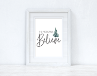 The Surname Believe Christmas Seasonal Wall Home Decor Print