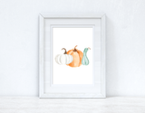 Watercolour Pumpkin Trio Set New Autumn 2021 Seasonal Wall Home Decor Print