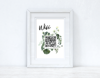 Wifi Greenery Scan Me! Wifi QR Scan Home Wall Decor Print