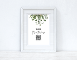 Wifi It's On The House Greenery Wifi QR Scan Home Wall Decor Print