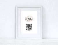 Wifi Rose Gold Pink Splatter Scan Me! Wifi QR Scan Home Wall Decor Print