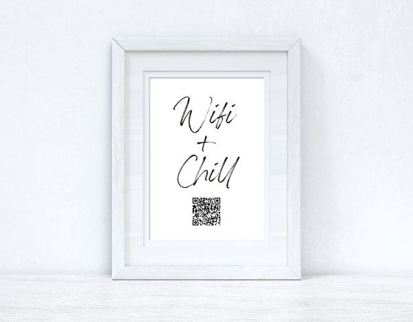 Personalised Wifi & Chill QR Scan Home Wall Decor Print