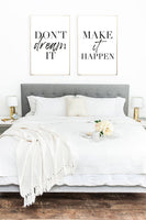 Don't Dream It Make It Happen Set Of 2 Bedroom Decor Wall Prints