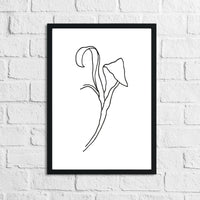 Flower 2 Simple Line Work Bedroom Wall Decor Print