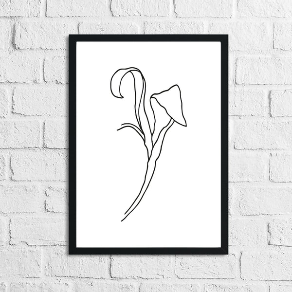 Flower 2 Simple Line Work Bedroom Wall Decor Print