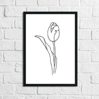 Flower 4 Simple Line Work Bedroom Wall Decor Print