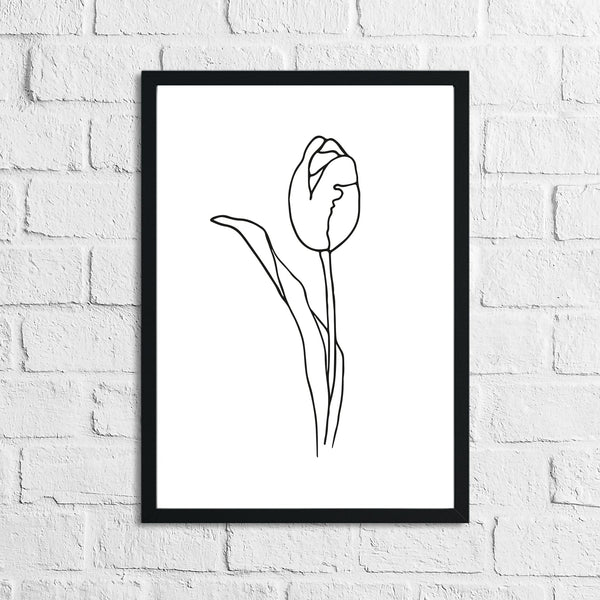 Flower 4 Simple Line Work Bedroom Wall Decor Print