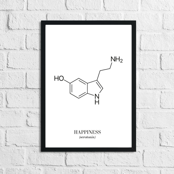 Happiness Chemical Home Inspirational Wall Decor Quote Print