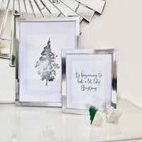 Watercolour Grey Tree Christmas Seasonal Wall Home Decor Print