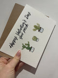 You Prick Cactus Valentines Day Funny Humorous Hammered Card & Envelope