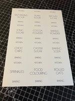 Custom Baking Waterproof White Sticker Bundle Fine Font - 6.35cm x 7.2cm / 12 Labels