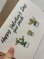 You Prick Cactus Valentines Day Funny Humorous Hammered Card & Envelope