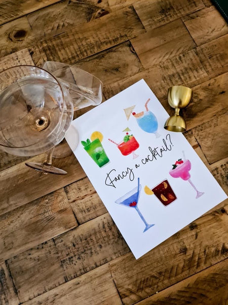 Fancy A Cocktail? Summer Seasonal Alcohol Wall Home Decor Print