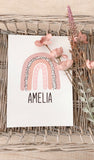 Earthy Pinks Rainbow Name Boho Children's Room Wall Bedroom Decor Print