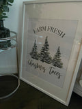 Farm Fresh 3 Christmas Trees Simple Christmas Seasonal Wall Home Decor Print