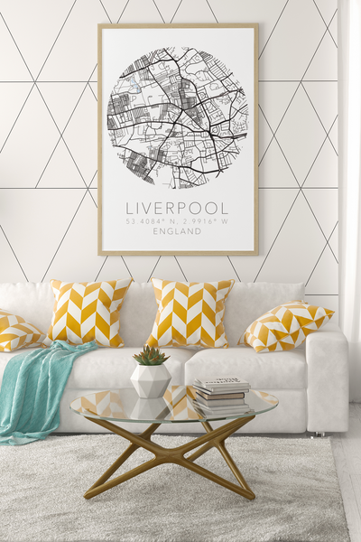 Any City & Country Circular Map with Coordinates Personalised 2022 Wall Decor Print with 10 New Styles